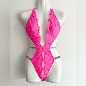 Hot Pink Lace Bodysuit